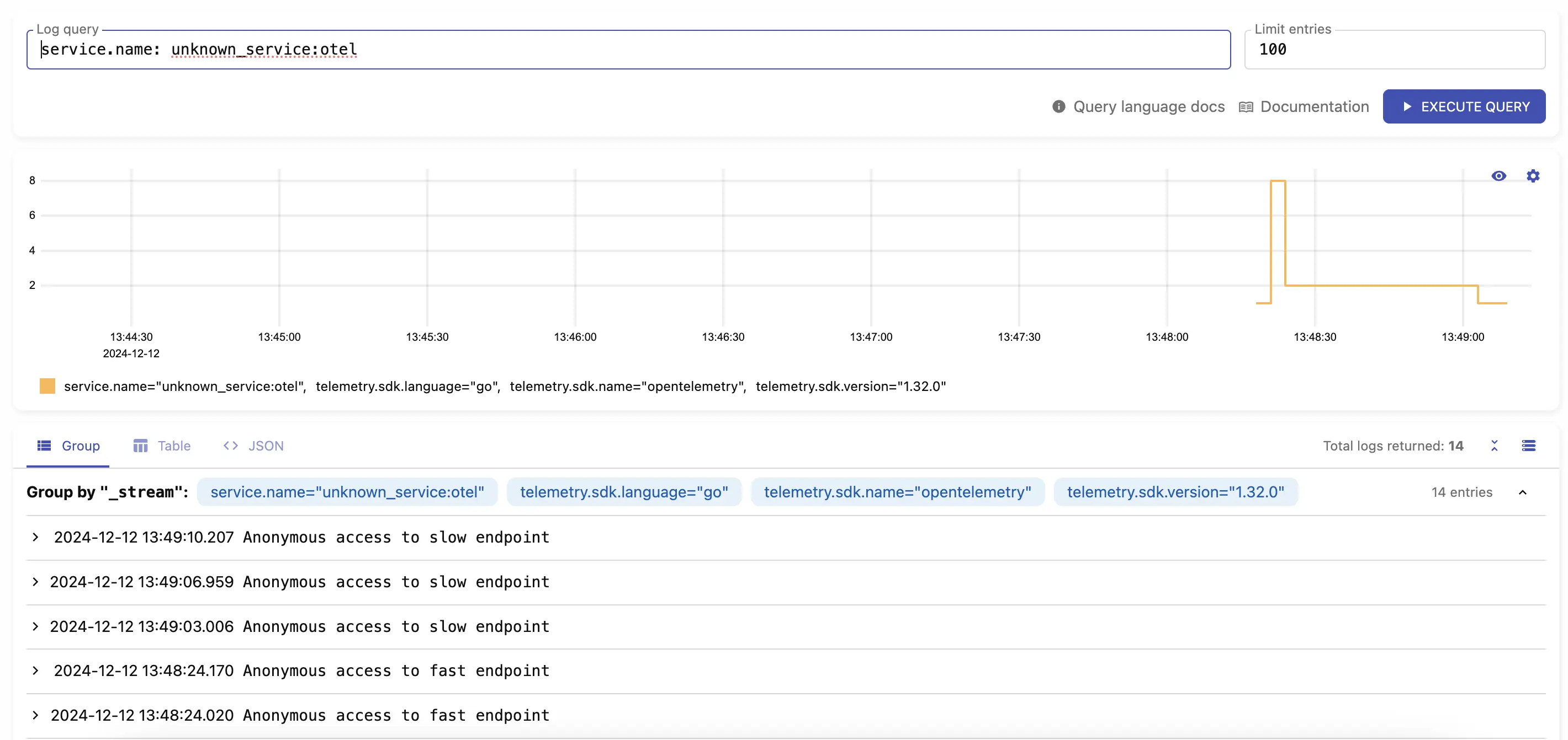 OTEL Logs VMUI