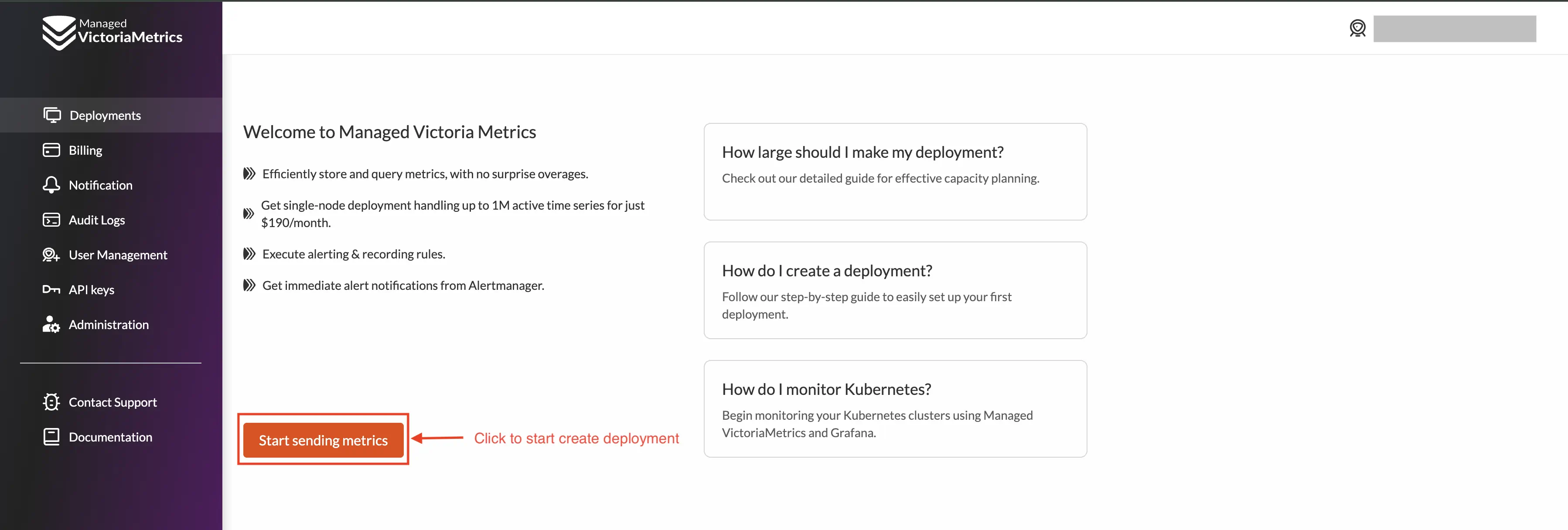 Create deployment start