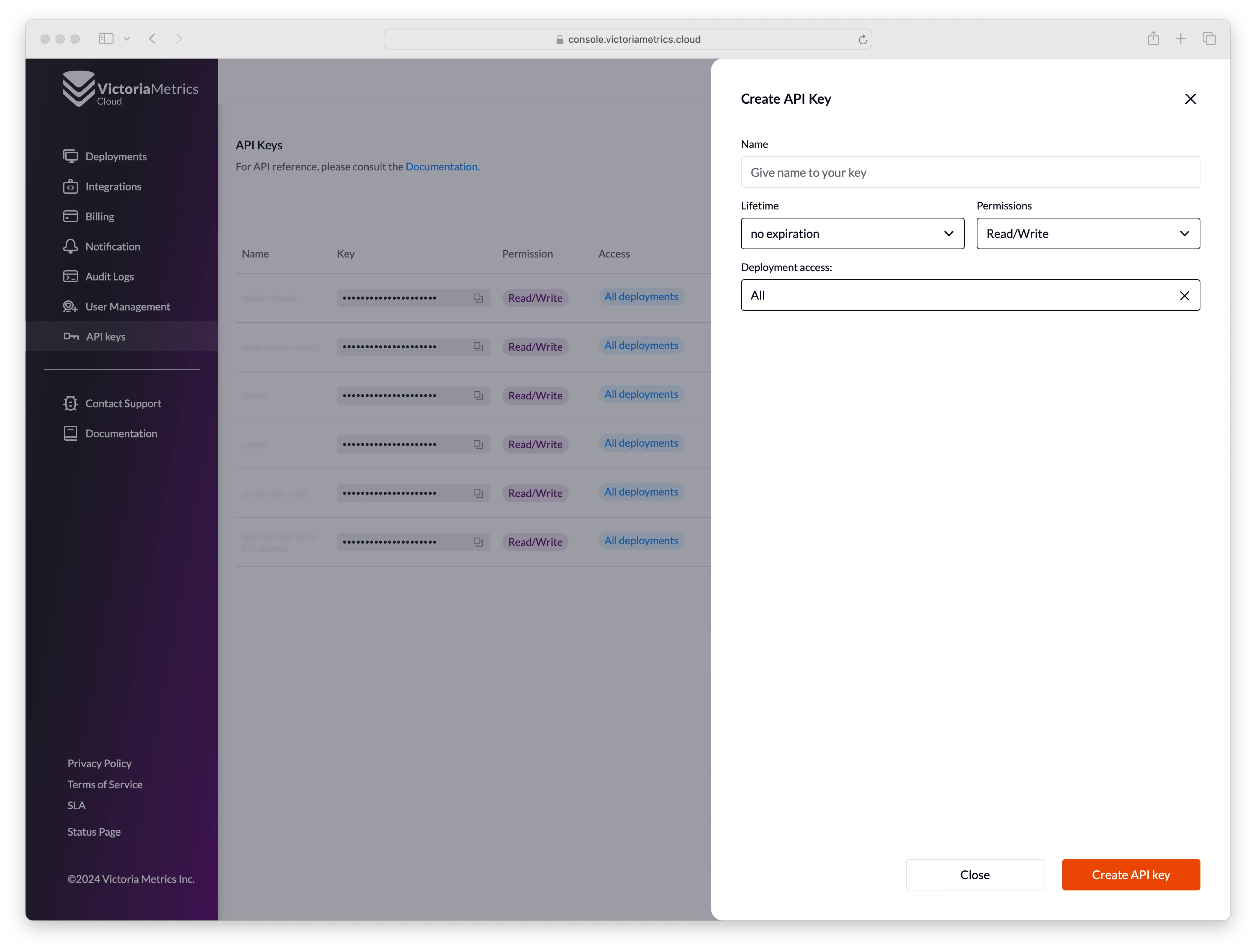 Create API Key